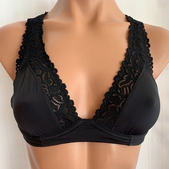 aerie Other - NEW Aerie Unlined Triangle Black Lace Bra